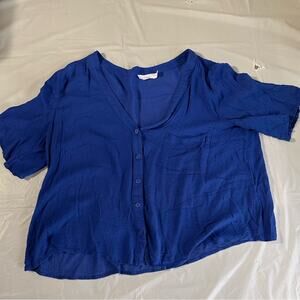 Blue Button Down Blouse L